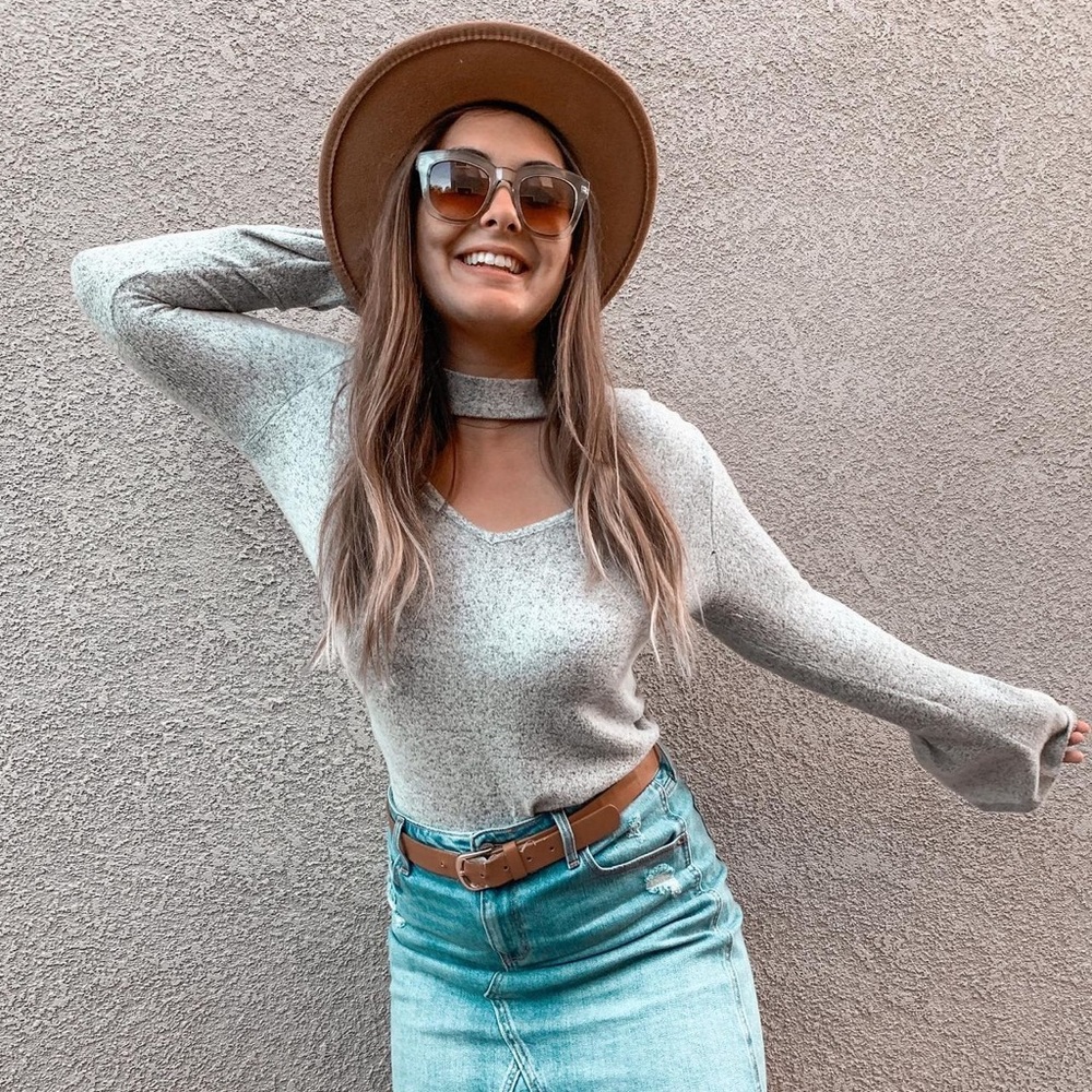 Cutout Bell sleeve sweater